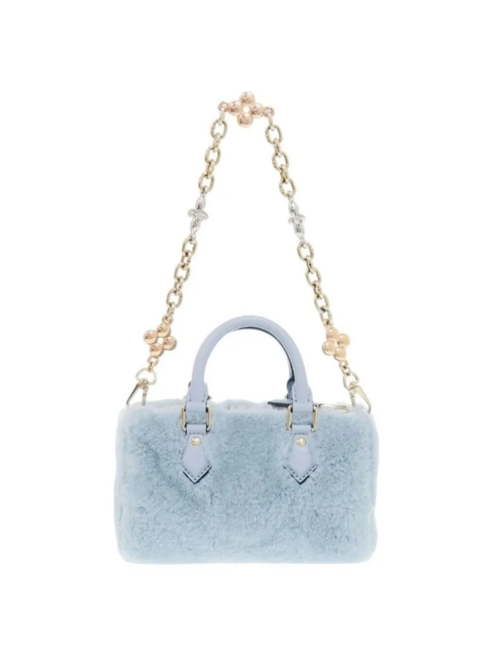 Louis Vuitton Nano Speedy IC 2-Way Leather Mink Furite Blue Handbag